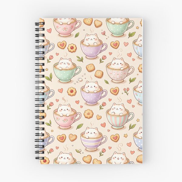 Item preview, Seamless Cute Kitten Latte Art Pattern designed and sold by wallpapersarts.