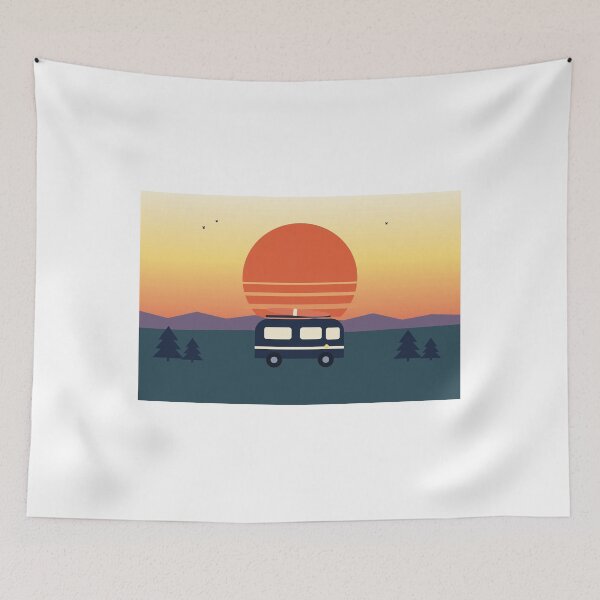 Item preview, Retro Camper Van Sunset designed and sold by SLATTS BRANDS MEDIA.
