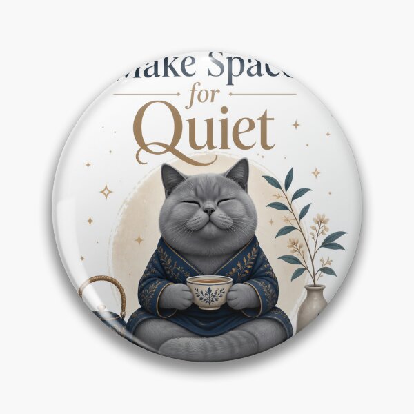 Item preview, British Shorthair Cat – Make Space for Quiet designed and sold by PurrBloom Studio.