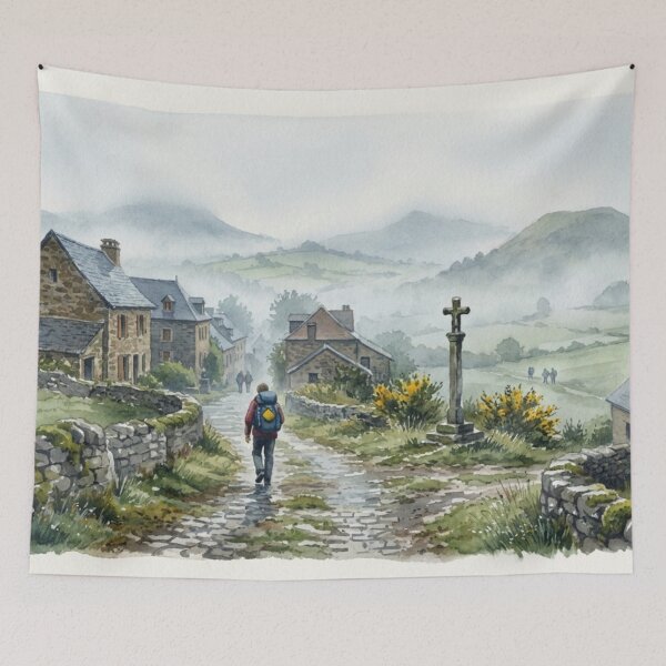 Item preview, Pilgrim on the Way of St. James (Auvergne, autumn) designed and sold by jefboutique6150.