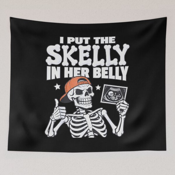 Item preview, I Put The Skelly In Her Belly White Font Skeleton Dad Halloween designed and sold by Creative Spark.