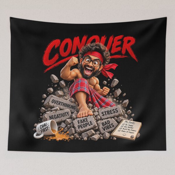 Item preview, Conquer Negativity – Funny Chai Motivation designed and sold by Mo0o0o0oW.