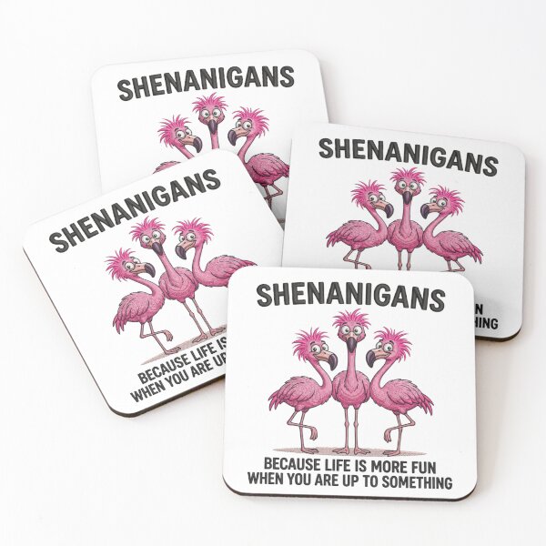 Item preview, Funny Flamingo Shenanigans Retro Pink Bird Squad Humor Gift designed and sold by raedattia.