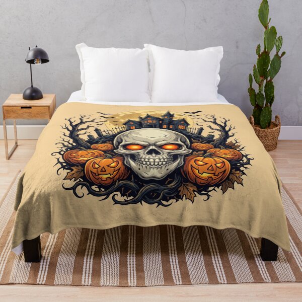 Item preview, Spooky Gothic Halloween Skull and Haunted House Art designed and sold by Fine-Arts-Lab.