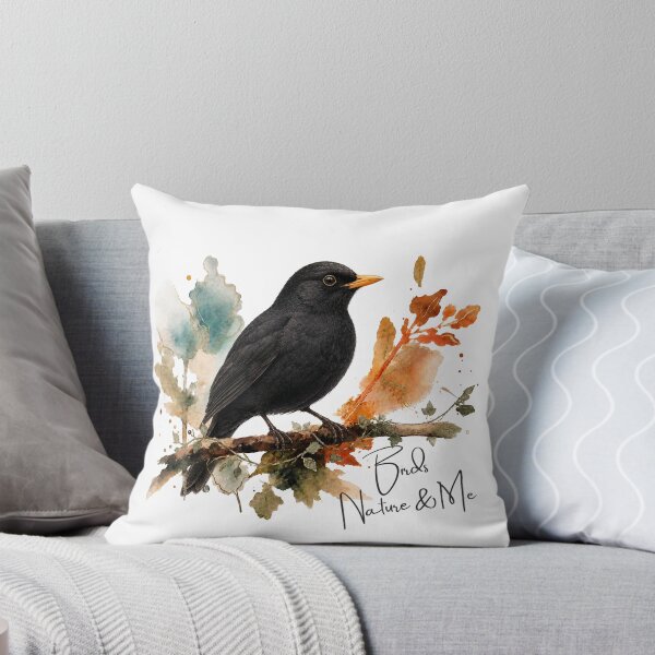 Item preview, Blackbird in the Forest Watercolor Illustration - Cottagecore Art designed and sold by TerraStyleTina.