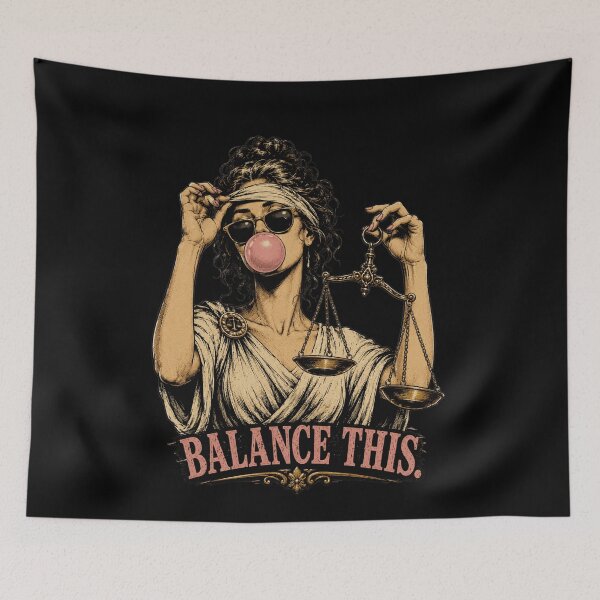Item preview, Edgy Lady Justice Sunglasses Blowing Bubble Gum designed and sold by k3rstman1.