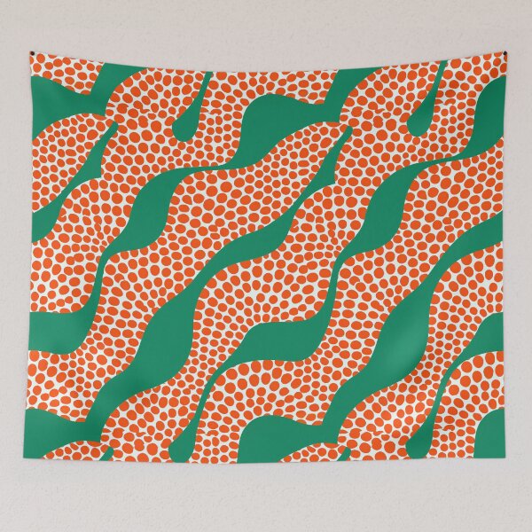 Item preview, Retro Orange and Green Dotted Wave Pattern designed and sold by Piotrek0001.