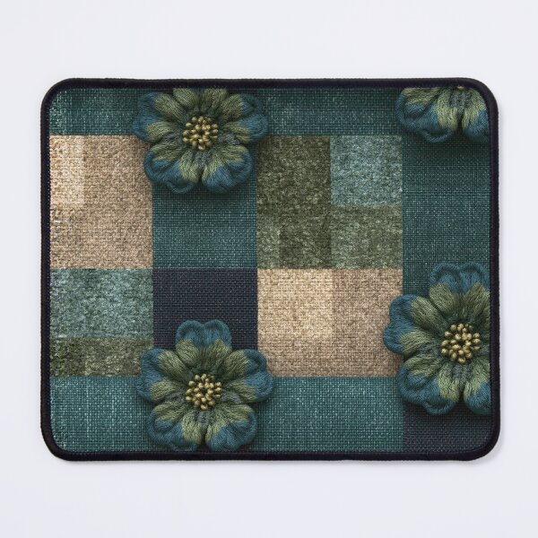 Item preview, Denim Patchwork Plaid with Denim Floral Art designed and sold by Piotrek0001.
