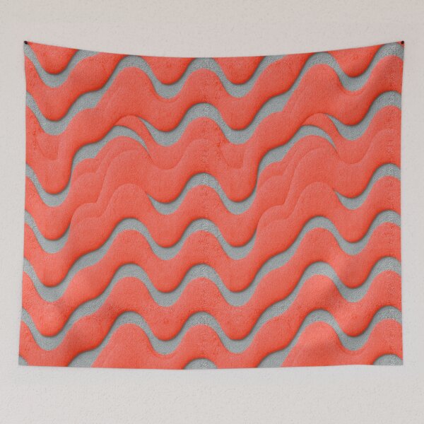 Item preview, Coral Red and Grey 3D Sculpted Wave Relief designed and sold by Piotrek0001.