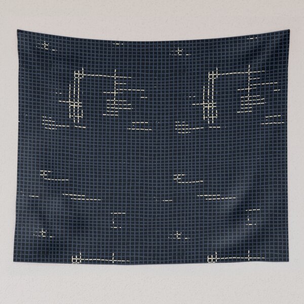 Item preview, Midnight Navy Minimalist Grid Line Pattern designed and sold by Piotrek0001.