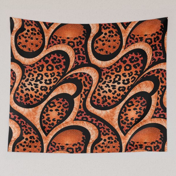 Item preview, Abstract Orange Leopard Print Ribbon Swirl designed and sold by Piotrek0001.