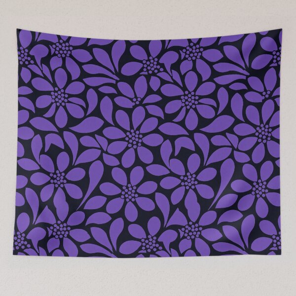 Item preview, Deep Violet Minimalist Botanical Leaf Pattern designed and sold by Piotrek0001.