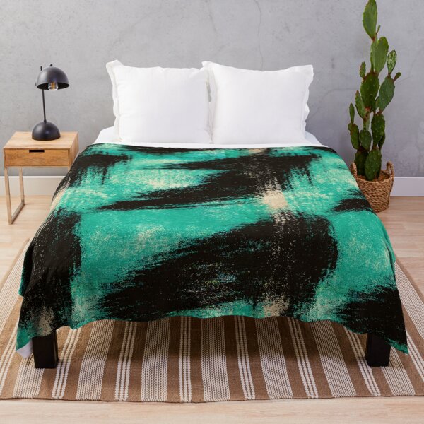 Item preview, Vibrant Turquoise and Black Kinetic Brush Art designed and sold by Piotrek0001.