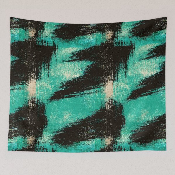 Item preview, Vibrant Turquoise and Black Kinetic Brush Art designed and sold by Piotrek0001.
