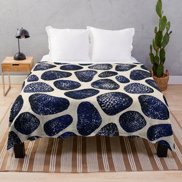 Item preview, Navy and White Organic Stone Pebble Pattern designed and sold by Piotrek0001.