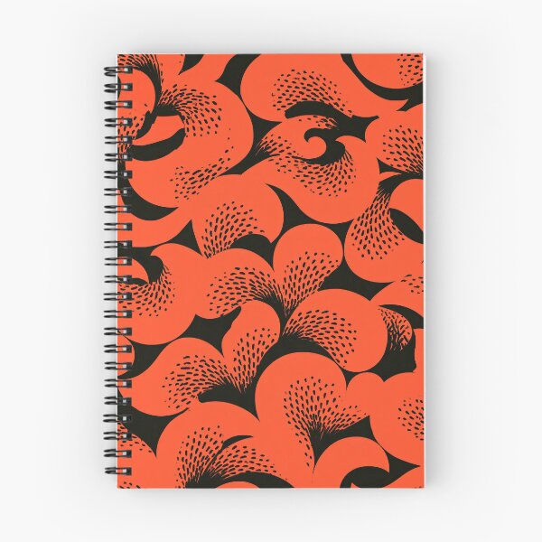 Item preview, Bold Orange and Black Floral Silhouette Pattern designed and sold by Piotrek0001.