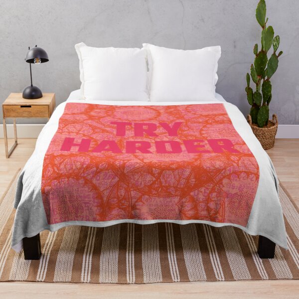 Item preview, TRY HARDER – Bold Pink Maximalist Typography, Edgy Streetwear Art designed and sold by GracefulbyElmes.