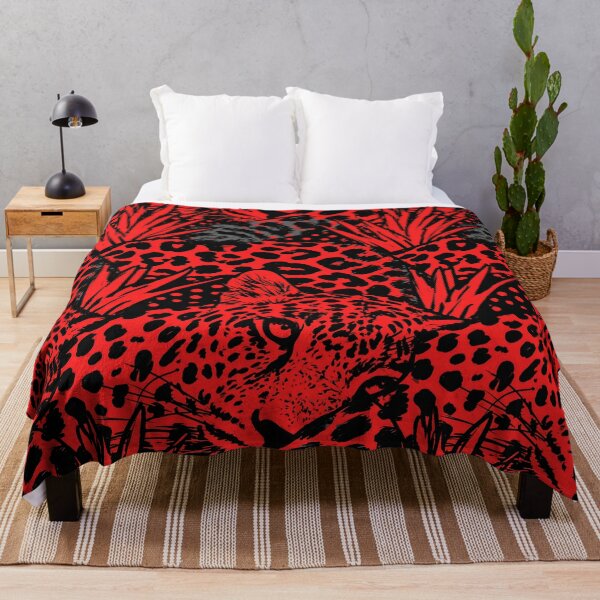 Item preview, Fiery Red and Black Tropical Jungle Foliage designed and sold by Piotrek0001.