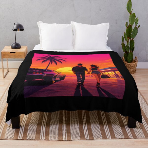 Item preview, Outlaw Couple Neon Sunset Retro Crime Poster designed and sold by RekiStyle.