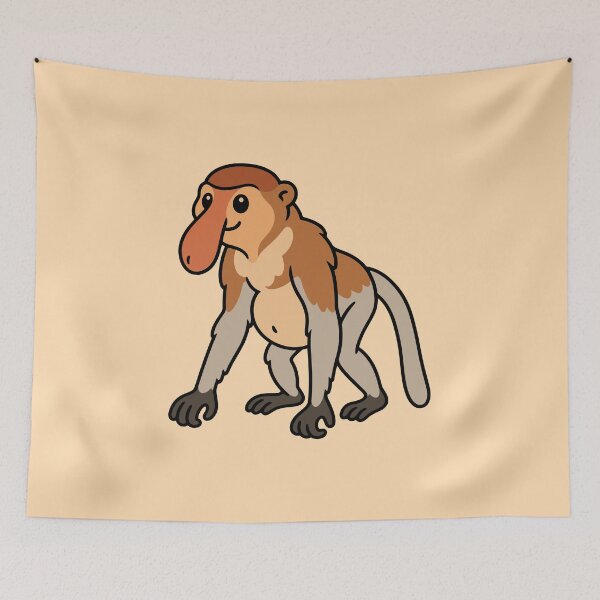 Item preview, Cute Cartoon Proboscis Monkey designed and sold by WildlifeDoodle.