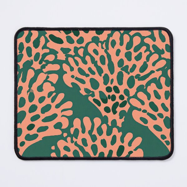 Item preview, Coral Pink Fan Tree Pattern on Deep Teal designed and sold by Piotrek0001.