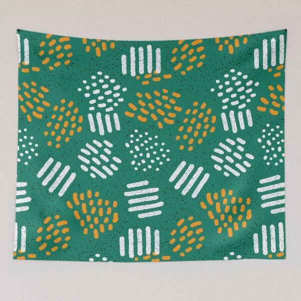 Item preview, Emerald Green Doodled Dashes and Dots Art designed and sold by Piotrek0001.