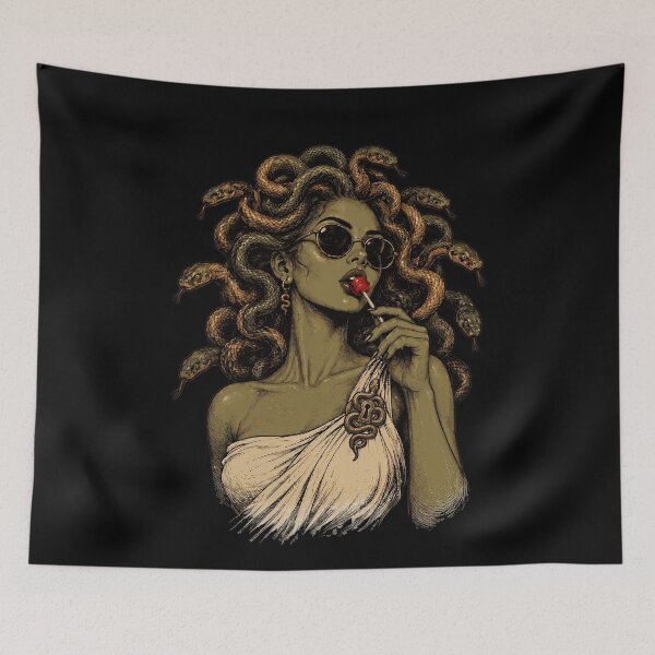 Item preview, Modern Medusa With Sunglasses And Red Lollipop designed and sold by k3rstman1.