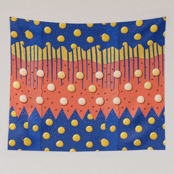 Item preview, Playful Yellow and Pink Dotted Folk Stripe designed and sold by Piotrek0001.