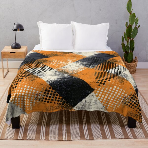 Item preview, Industrial Orange Plaid and Charcoal Grunge designed and sold by Piotrek0001.