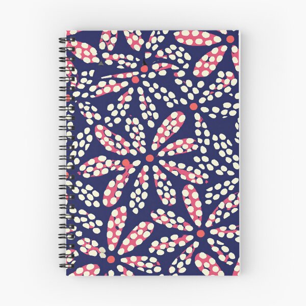 Item preview, Navy Blue and Pink Floral Starburst Pattern designed and sold by Piotrek0001.