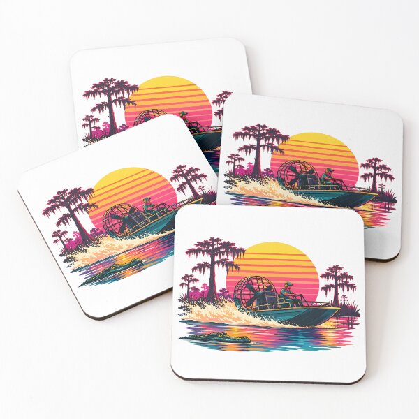 Item preview, Retro Airboat Swamp Sunset Synthwave Florida designed and sold by RekiStyle.