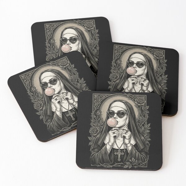 Item preview, Edgy Nun Heart Sunglasses Bubble Gum Roses designed and sold by k3rstman1.