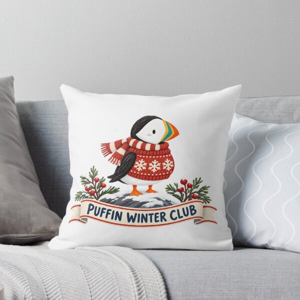 Item preview, Puffin Winter Club Snowflake Sweater designed and sold by AMICO77.