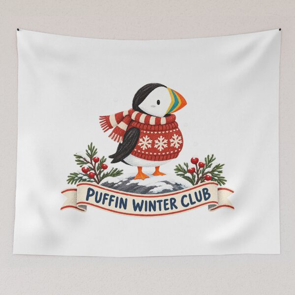 Item preview, Puffin Winter Club Snowflake Sweater designed and sold by AMICO77.