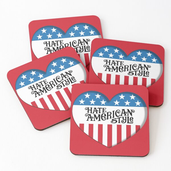 Item preview, Hate American Style - Satirical Political Parody Heart designed and sold by Deviant Logic Design.