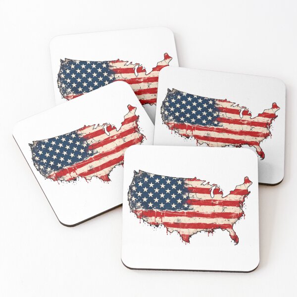 Item preview, Distressed USA Map American Flag | Vintage Grunge Patriotic Art designed and sold by Paper Drip.