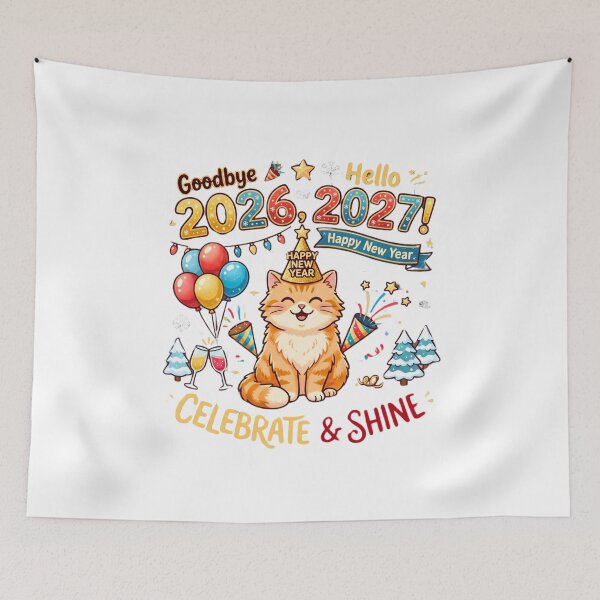 Item preview, Goodbye 2026 Hello 2027 | Cute New Year Cat Holiday designed and sold by scarben.