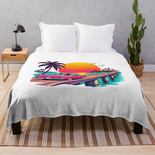 Item preview, Pink Convertible Ocean Bridge Retro Sunset Road Trip designed and sold by RekiStyle.