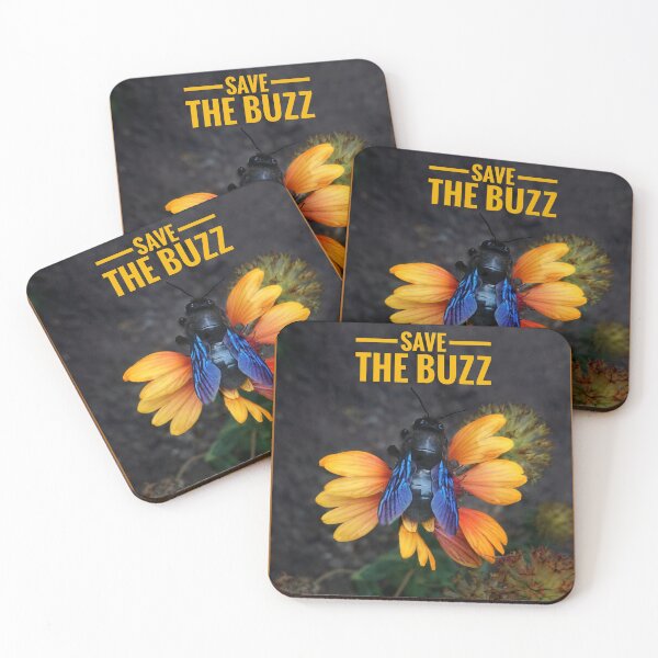 Item preview, Carpenter bee (Xylocopa violacea) with blue wings sitting on an orange flower. designed and sold by Enerjetal.