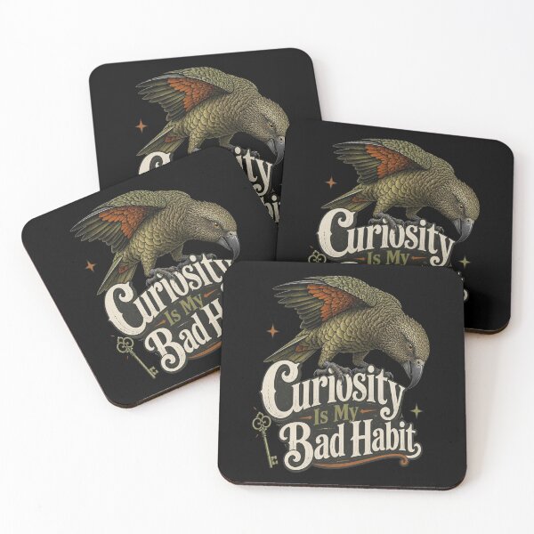 Item preview, Kea Parrot Shirt - Curiosity Is My Bad Habit - Halloween Alpine Bird Tee - Vintage Expedition Outdoor Apparel designed and sold by Max Store.
