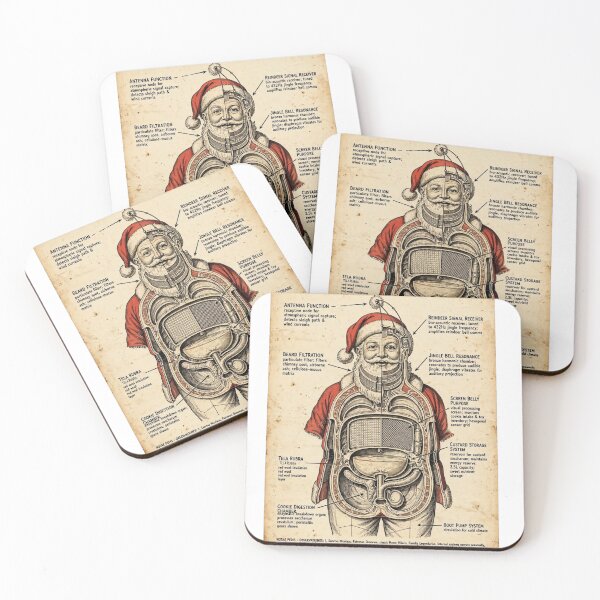 Item preview, Vintage Xmas Anatomy Of Santa Claus Funny Sci-Fi Diagram Custard System designed and sold by inkfluenceart.