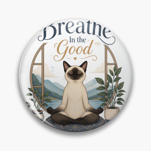 Item preview, Siamese Cat – Breathe In the Good designed and sold by PurrBloom Studio.