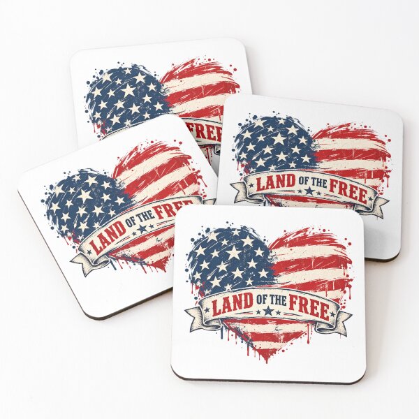 Item preview, Land of the Free American Flag Heart | Vintage Patriotic Grunge Art designed and sold by Paper Drip.