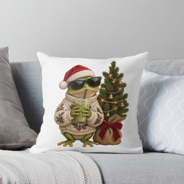 Item preview, Funny Frog Christmas Sweater Matcha Lover Santa Hat designed and sold by anouaroh.