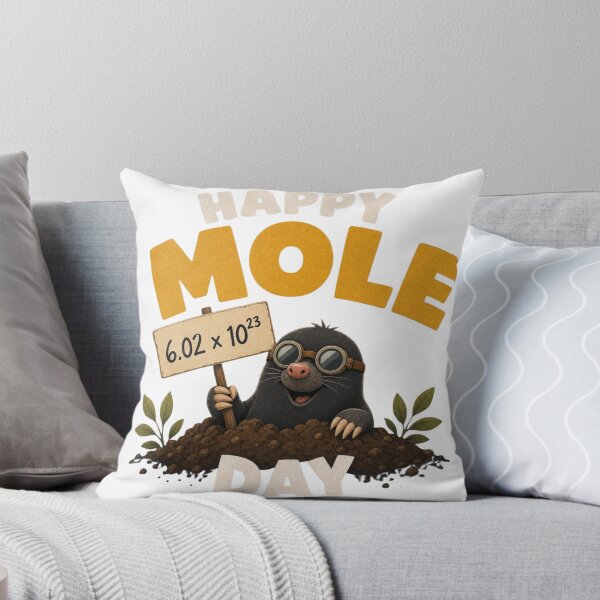 Item preview, Happy Mole Day 6.02 x 10^23 Chemistry Pun Cute Cartoon designed and sold by Designshopx.
