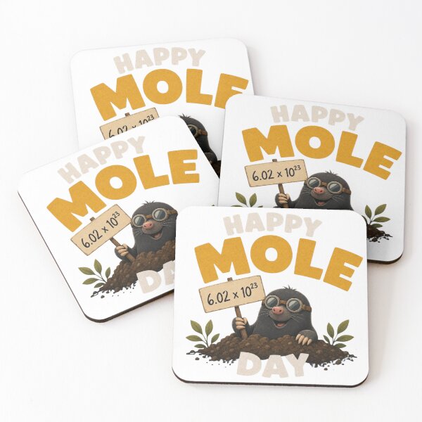 Item preview, Happy Mole Day 6.02 x 10^23 Chemistry Pun Cute Cartoon designed and sold by Designshopx.