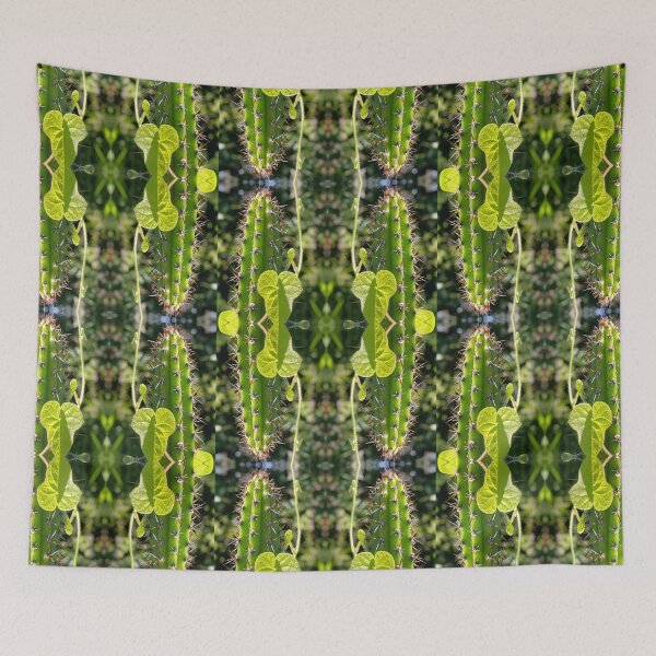 Item preview, Cactus & Heart Leaf Symmetry - Botanical Kaleidoscope Pattern designed and sold by PicturePick.