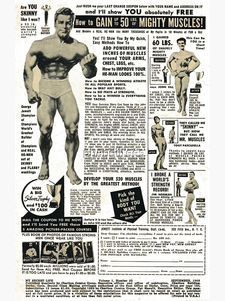 Disover Vintage Muscle Advert Premium Matte Vertical Poster