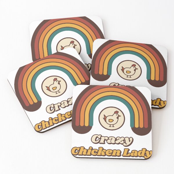 Item preview, Crazy Chicken Lady Retro Rainbow Gift designed and sold by Walli's.