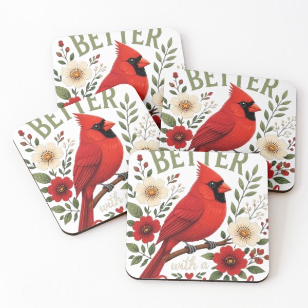Item preview, Life Is Better With a Cardinal — Red Cardinal on Flower Branch designed and sold by Nusrat002.